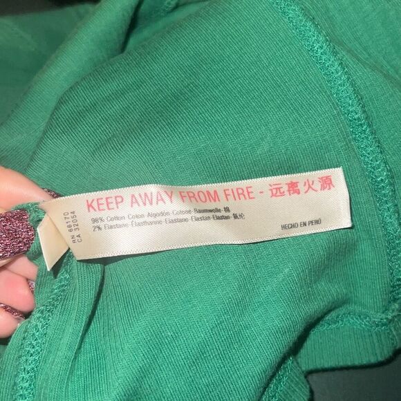 ✨anthropologie green ribbed long sleeve crewneck sz xs top✨ - Picture 5 of 5